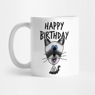 Happy Birthday Siamese Cat Mug